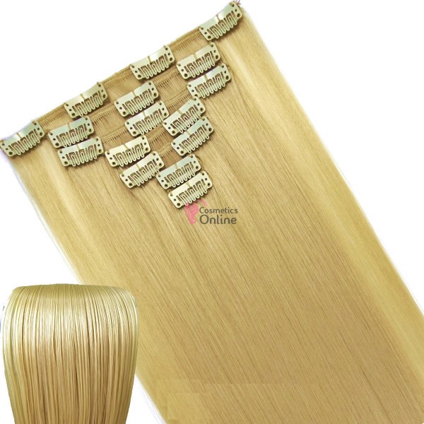 Extensie de par Full Head dreapta  55 cm, 7 Clip On Cod MW700627T613 Blond Mediu Ash Mixt